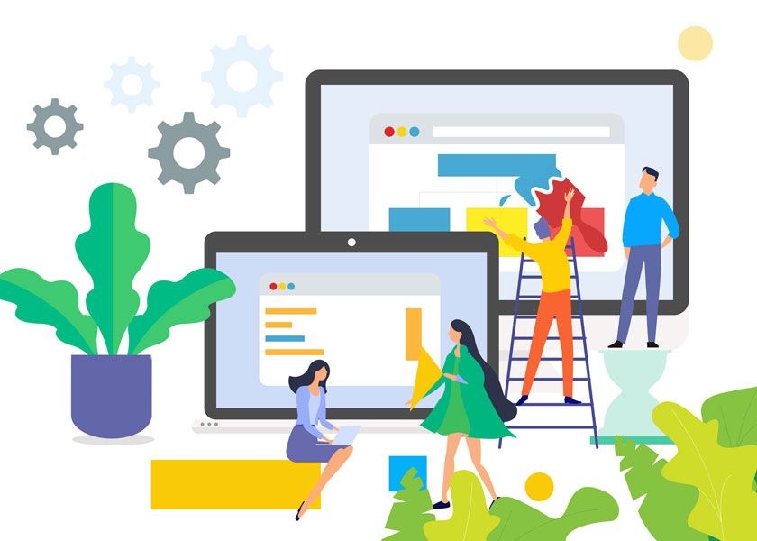 插画：CRM系统帮助团队高效协作